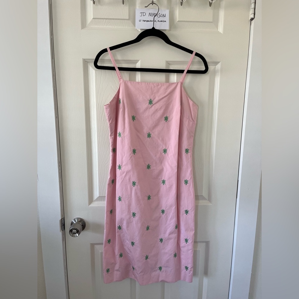 346 Brooks Brothers Pink Turtle Print Dress